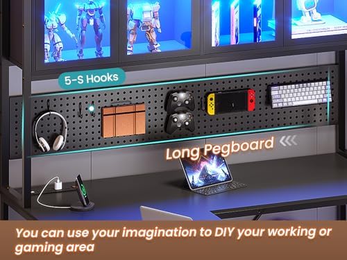SEDETA L Shaped Gaming Corner Desk with Drawers, Hutch and Storage Shelves - Image 6