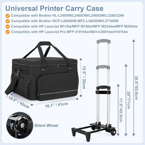Yarwo Rolling Printer Case Compatible for Brother/HP Wireless Laser Printer - Image 4