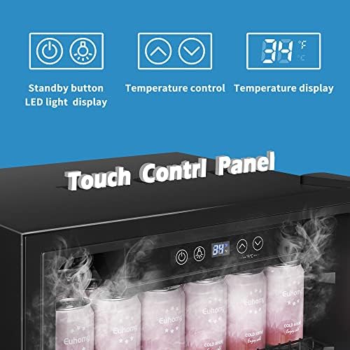 EUHOMY 3.5 Cu.Ft Beverage Cooler, 130 Can Mini Fridge with Glass Door, Small Refrigerator with Adjustable Shelves for Soda Beer or Wine, Perfect for Home/Bar/Office, large, sliver - Image 4