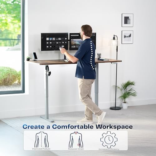 VIVO Rustic Vintage Brown 71 x 30 in Standing Desk, DESK-KIT-1G7N - Image 4