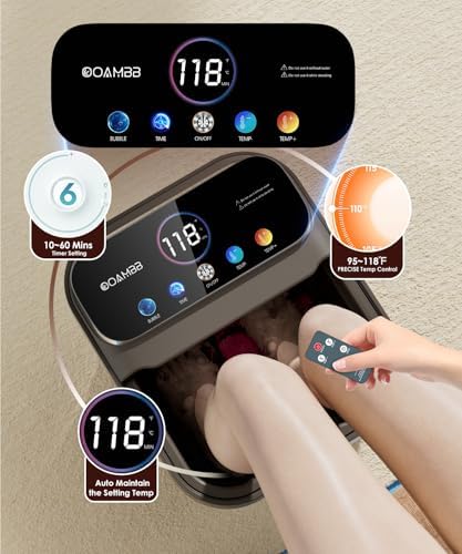 OOAMBB Collapsible Foot Spa Bath with Remote Control,Heat,Bubble,Timer - Image 4
