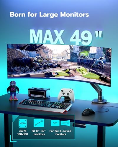 ARES WING Ultrawide Monitor Desk Arm with USB A/C for 17 to 49 Inch Screen - Image 3