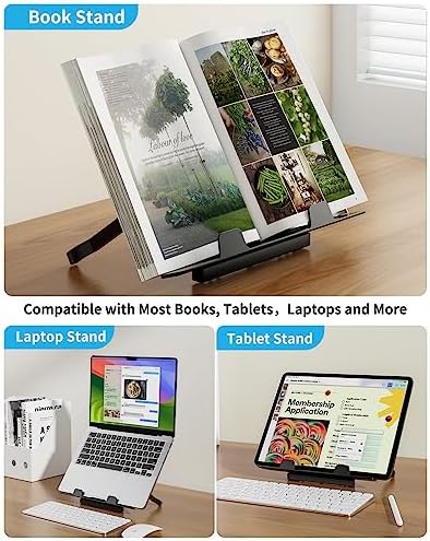 Laptop Table with LED Desk Light, SAIJI Laptop Stand for Bed - Image 3
