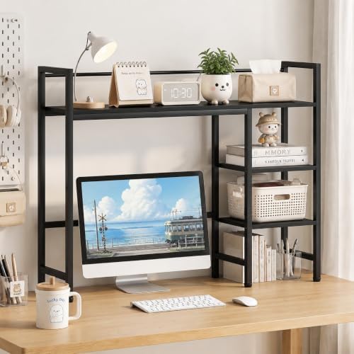 POWERSTONE Desktop Bookshelf for Monitors up to 27", Black by POWERSTONE%C2%AE