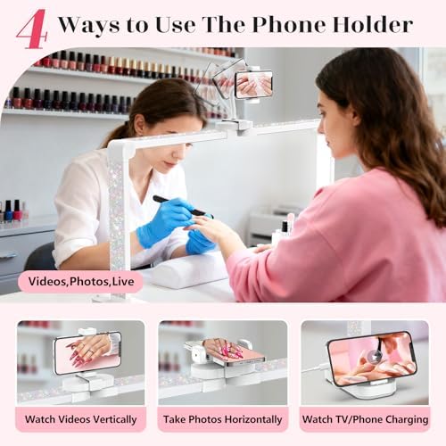 Half Moon Light for Nail Desk: 34" Large Foldable Nail Light for Desk - Image 4