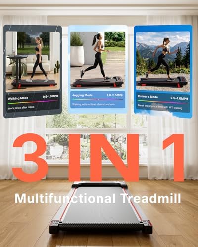 Walking Pad Treadmill, Anylife Walking Pad Treadmill with Incline, 2.5HP Compact Treadmills for Home, Low Noise Under Desk Walking Pads with Vibration Mode, LED Display, Remote Control - Image 6