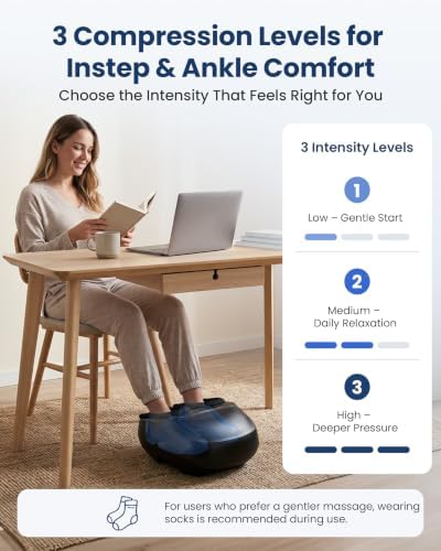 COMFIER Foot Massager with Heat Compression & Vibration Shiatsu Feet Massager,Heated Foot Warmer Gifts for Mom,Dad,Remote Control,Multi-Settings - Image 6