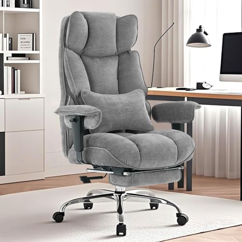 Efomao Big and Tall Fabric Executive Office Chair,Grey - Image 2