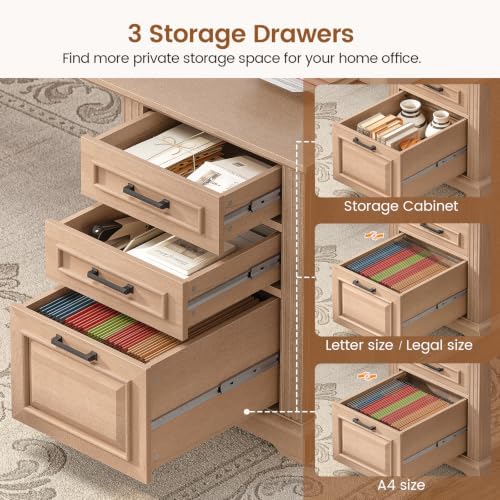 SEDETA 69" Executive L Shaped Computer Desk with 4 Drawers, Storage - Image 3