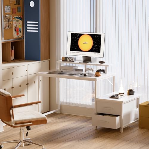 Pamray 50 Inch Small Computer Desk with Drawers and Storage - Image 2