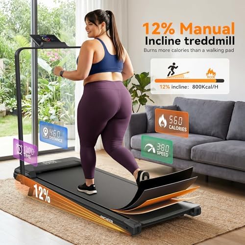 ANCHEER Walking Pads, 2 in 1 Under Desk Treadmill 2.5HP Compact Running Machine with Remote Control, 300lbs Weight Capacity for Home/Gym/Office,Ultra-Quiet, Installation-Free - Image 4