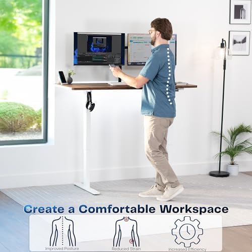 VIVO Rustic Vintage Brown 60 x 24 in Standing Desk, DESK-KIT-1W6N - Image 4