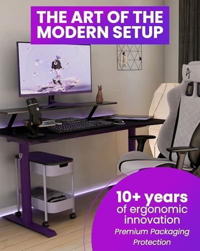 Arozzi Arena Medium Gaming Desk Purple - Image 6