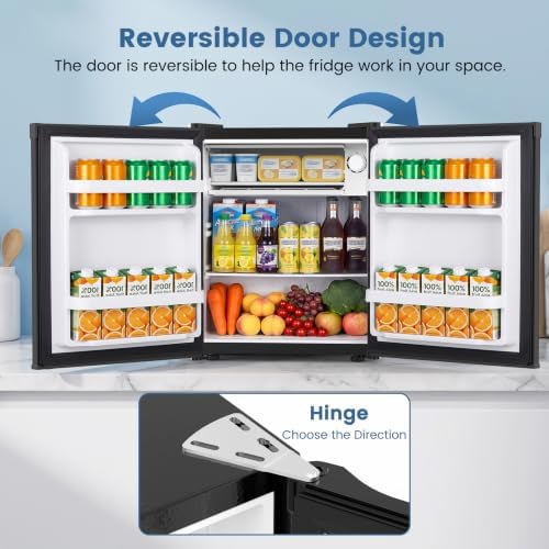 Kismile 1.3 Cu.Ft Mini Fridge with Freezer, Compact Refrigerator for Dorm - Image 4