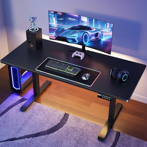 Veken 63"x28" Wider Large Standing Desk, Electric Height Adjustable, Black - Image 2