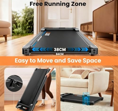 Walking Pad Under Desk Treadmill, Adjustable Incline, Black ZBJ‑JY05 - Image 6