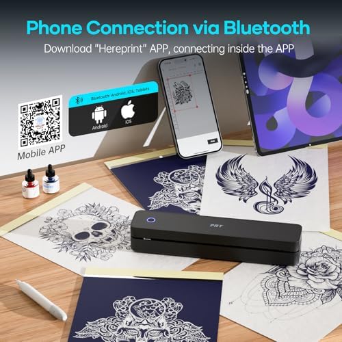 PRT Tattoo Stencil Printer Wireless with 10pcs Transfer Paper - Image 5