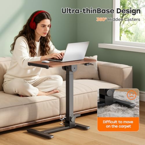27" Foldable Standing Desk, No-Assembly Needed, Dark Wood - Image 5