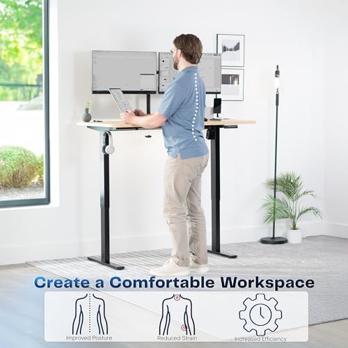 VIVO Light Wood 55 x 28 in Standing Desk, DESK-KIT-1B55C - Image 4