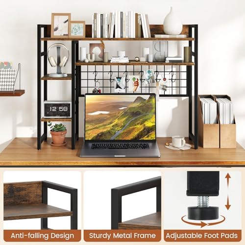 Desktop Bookshelf, 4-Tier Storage Display Shelves - Image 6
