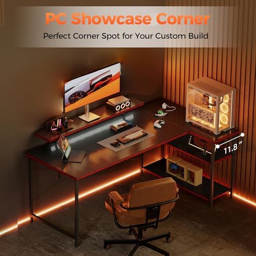 Mericonia 40 in Corner Desk with Monitor Stand, Small L Shaped Gaming Desk - Image 3
