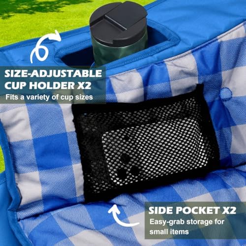 Youtanic 60" Extra Double Camping Chair for Adults, 700lbs Padded Loveseat - Image 4