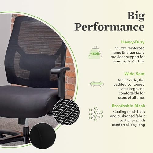 HON Crio Big and Tall Ergonomic Office Chair, Heavy Duty Desk Chair, Black - Image 5