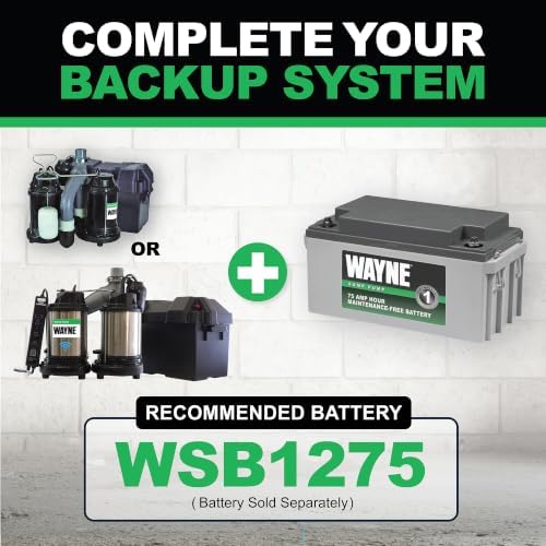 WAYNE WBPS50 1/2 HP Smart Sump Pump System – Primary & Battery Backup Ready, Smart Monitoring & Alerts, 5,100 GPH, Stainless Steel and Cast Iron, 5-Year Warranty - Image 6