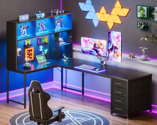 AODK 71" L Shaped Desk for Gaming and Working，Black - Image 5