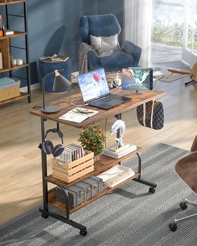 Armocity 32" Rolling Standing Desk with Charging Station for Couch Bed - Image 2