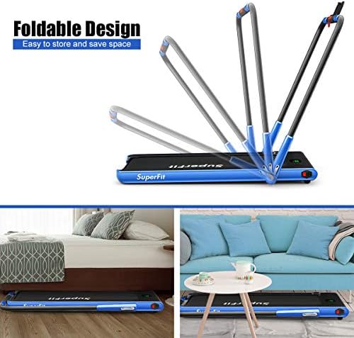 GYMAX Walking Pad, 2 in 1 Free Installation Under Desk Treadmill with Smart App, Remote Control & LED Display, 2.25HP Foldable Portable Compact Running Machine for Small Spaces Home Office - Image 4