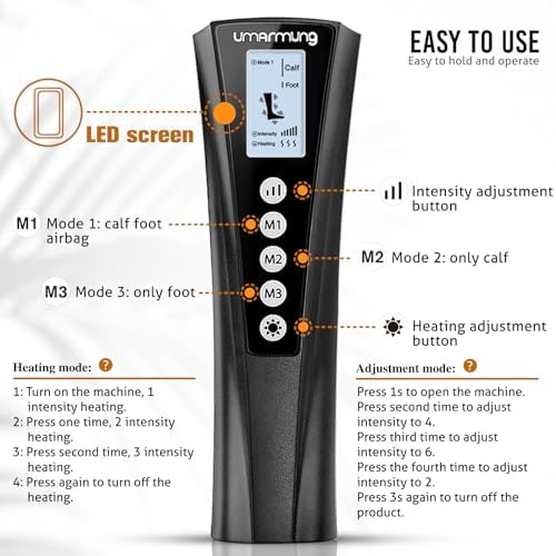 UMARMUNG Christmas Air Compression Leg Massager with Heat Gifts for Women, Men, Mom, Dad, Wife, Husband, Her, Him, Calf Foot Massage boots Gifts for Birthday, Mothers Day, Fathers Day, Valentine's Day - Image 2