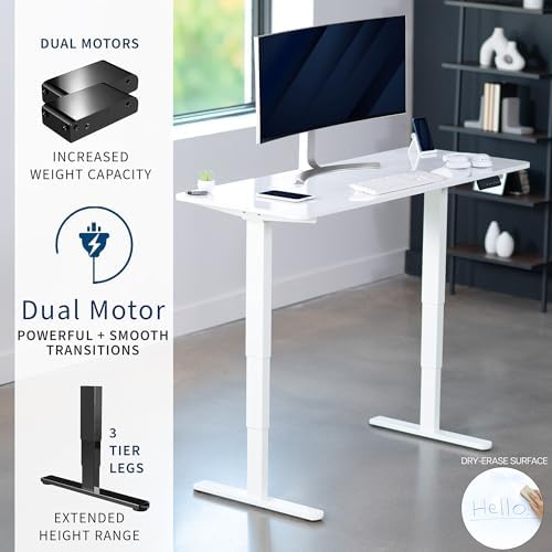 VIVO White Dry Erase 60 x 24 in Standing Desk, DESK-KIT-2W6WE - Image 4