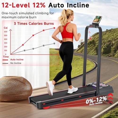 Walking Pad Treadmill with Incline and Handle Bar, 7.5MPH Under Desk Foldable Treadmill for Home Office with Remote Control - Image 2