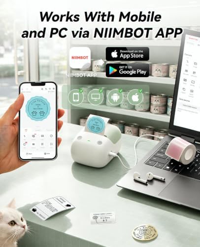 NIIMBOT B2 Label Maker Machine with Custom Button, Built in Clock,Green - Image 3