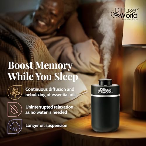 600 Sq Ft Waterless Diffuser for Essential Oils, Aroma Express Black Portable Aroma Atomizer for Room Fragrance, Home Scent Machine, Air Aromatherapy Oil Diffusers with Timer - Image 4