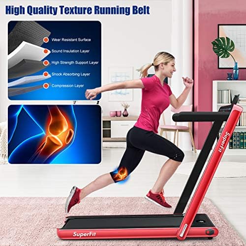 GYMAX Walking Pad, 2.25HP Dual Display Foldable Treadmill for Home with Remote/Smart App Control, Portable Compact Treadmill for Office Under Desk, Folding Running Machine for Small Spaces - Image 6