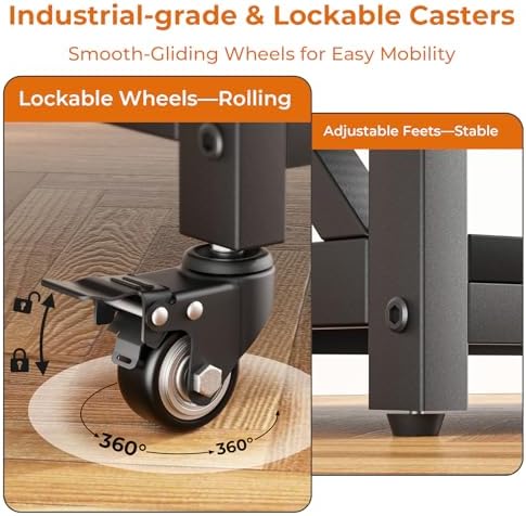 GreenForest Printer Stand with Lockable Wheels, Heavy Duty Printer Table - Image 5