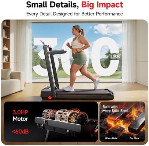RHYTHM FUN Incline Walking Pad with Handle Bar, 37.5" Runng Belt, 300 LBS - Image 5