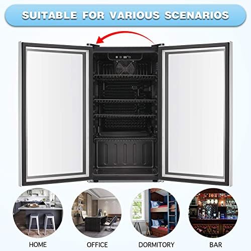 Antarctic Star Beverage Refrigerator Cooler -120 Can Mini Fridge Glass Door for Soda Beer or Wine Constant Glass Door Small Drink Dispenser for Home, Office Bar 3.2cu.ft - Image 5