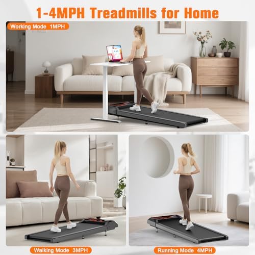 HOELLL Walking Treadmill Pad with 5% Adjustable Incline and APP Sync, Small Compact Under Desk Treadmills for Home and Office with Remote Control and LED Display, 2.5HP - Image 4