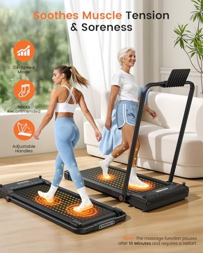 FUNMILY Upgrade Walking Pad Folding Treadmill with 12%/15% Incline & Handle Bar, 3.5HP Foldable Under Desk Compact Treadmills for Home/Office/Gym, 400+lb Capacity, Shock Absorption - Image 7