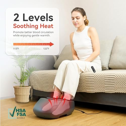 Snailax Shiatsu Foot Massager with Heat and Compression, FSA Eligible, 2026 - Image 4