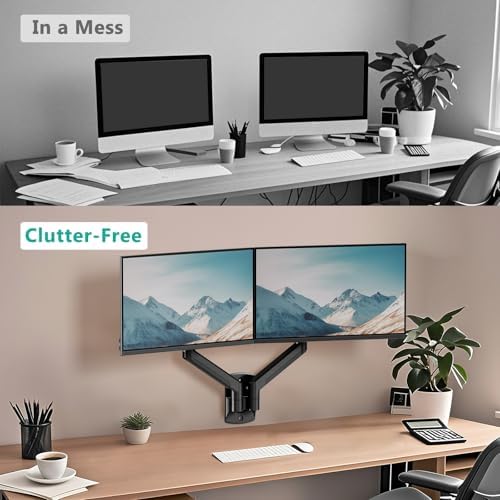 WALI Dual Monitor Wall Mount for 17-32 inch Screens, up to 22 lbs per Arm - Image 3