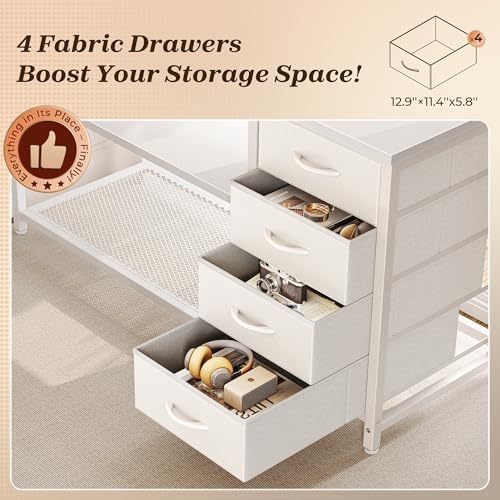 PRAISUN 61" L Shaped Desk with Power Outlets & 4 Drawers - Image 6
