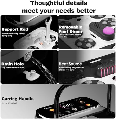 Ranjova Foot Spa Electric Rotary Massage with Heat, Bubble, Remote Control - Image 6