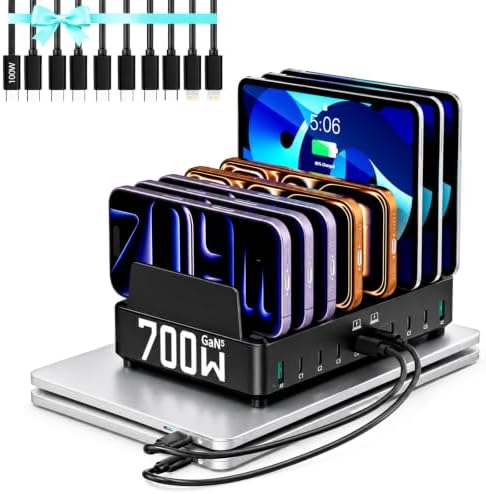 700W 10-in-1 GaN 5 Fast Charger Dock Multi Device Charging Station by Unknown
