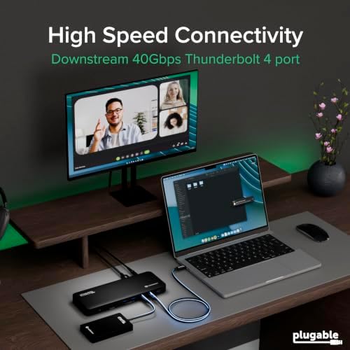 Plugable Thunderbolt 4 Dock with 100W Charging, Dual Monitor - Image 4