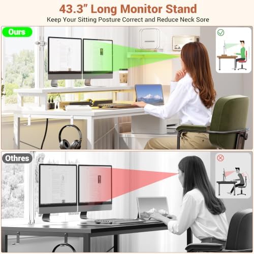 Aheaplus 59" Gaming Desk with RGB LED & Power Outlet &PC Case/Printer Stand - Image 6