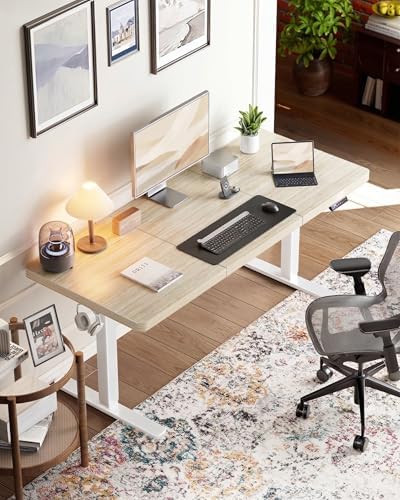 HUANUO 60 x 30 Inch Large Electric Standing Desk, Brushless Motor, Natural - Image 2